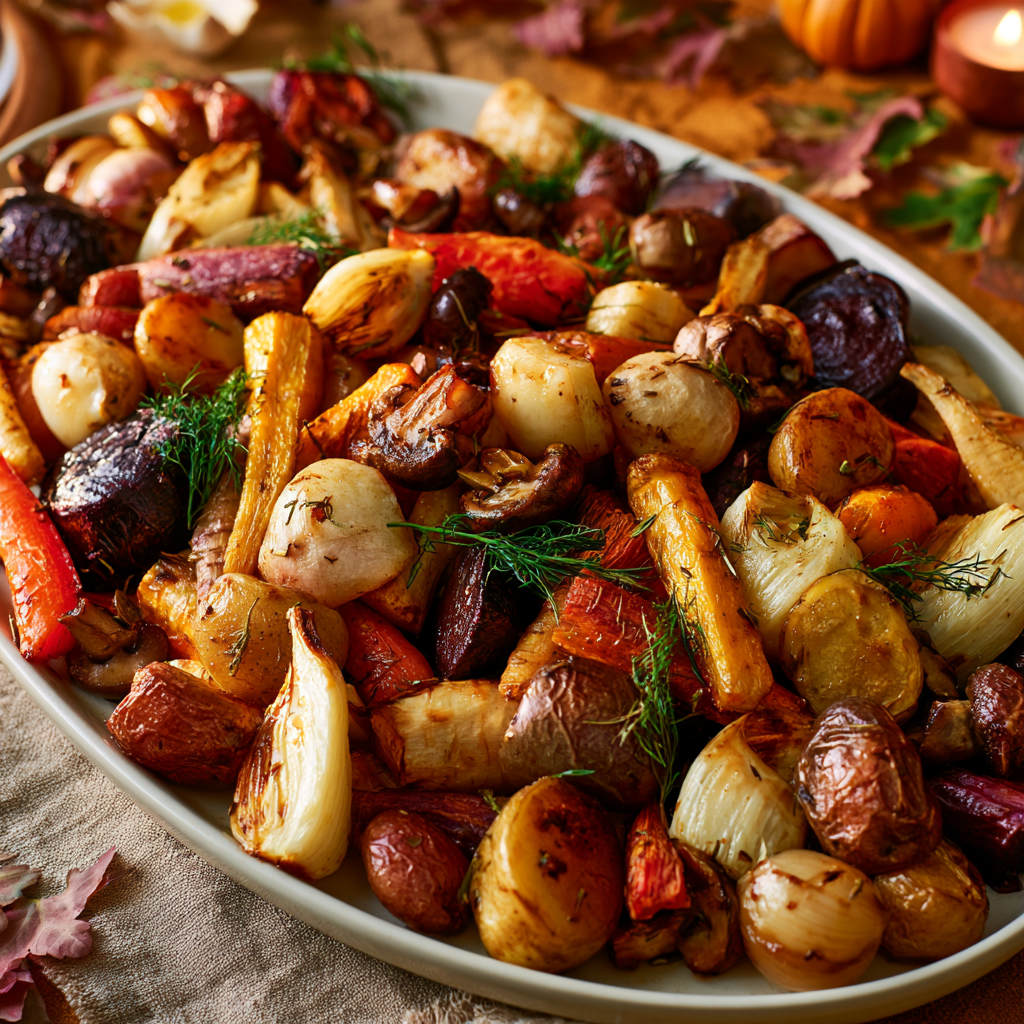 Roasted Root Vegetables with Sweet Vinaigrette